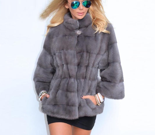 Short Real Mink Fur Coats