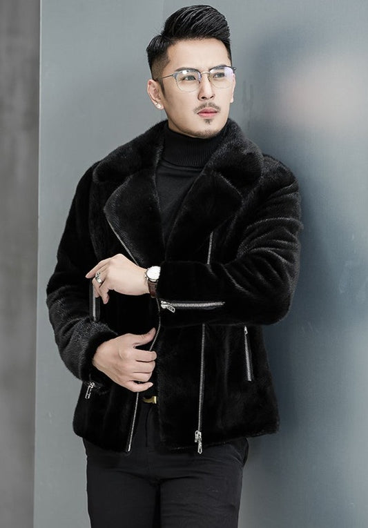 Black Genuine Mink Moto Luxx Jacket