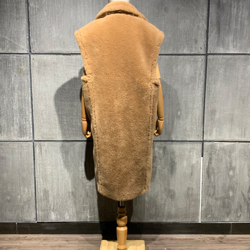 Teddy Bear Sleeveless X-Long Coats