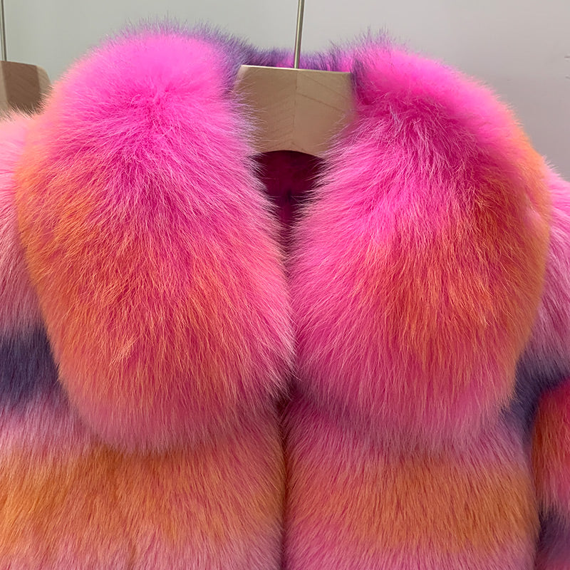 Neon Genuine Fox Fur Short Coats