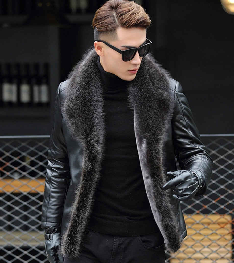 Collection of Genuine Leather Fur Collar Jackets
