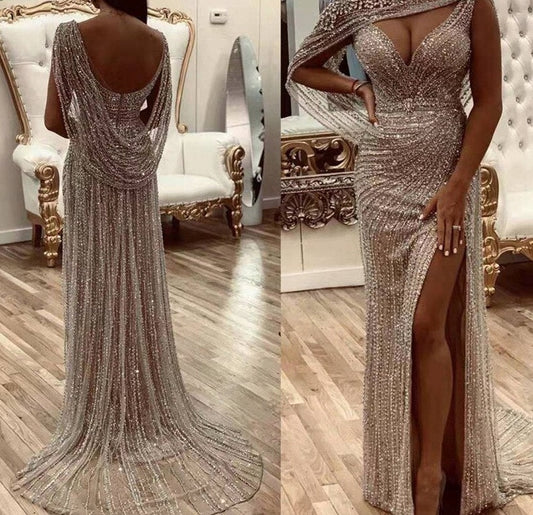 Luxury Diamond Sleeveless Mermaid Evening Dresses