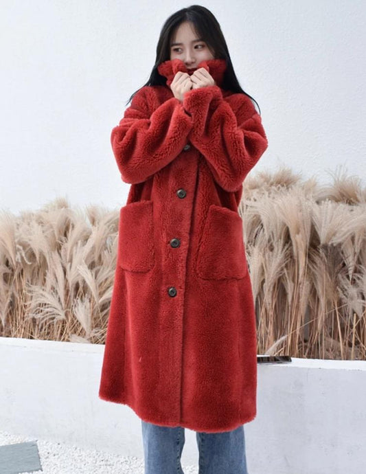 Teddy Bear Shearling Lamb Fur Oversized Long Coats