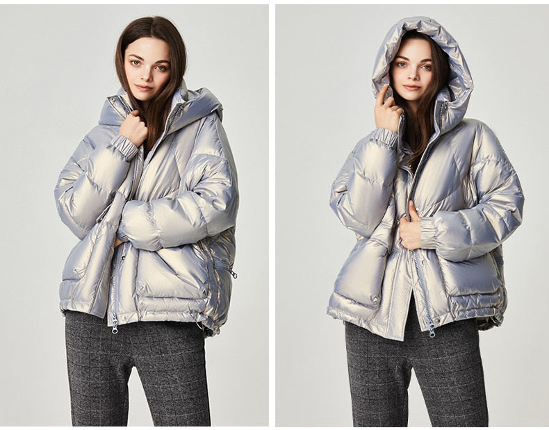 Loose Hooded Down Puffer Jackets
