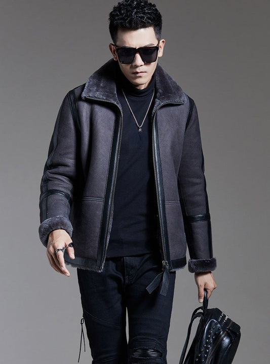 Genuine Leather Jackets Wool Collar & Liner