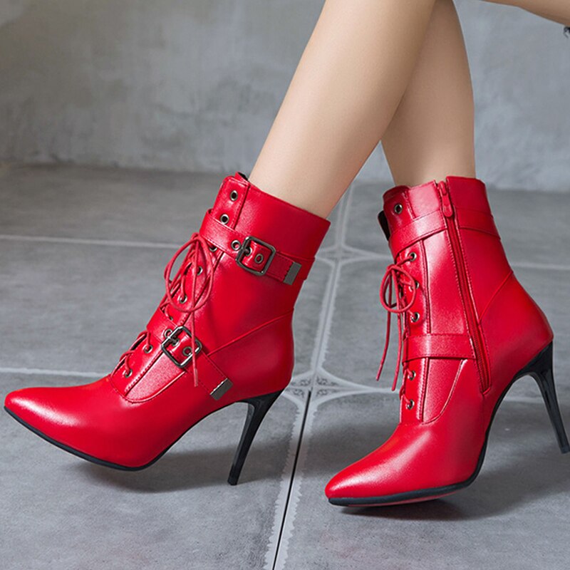 Jimmy Choo - Nell leather ankle boots red - The Corner