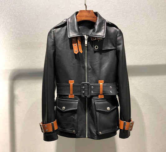 Genuine Leather Jacket Mid-Length