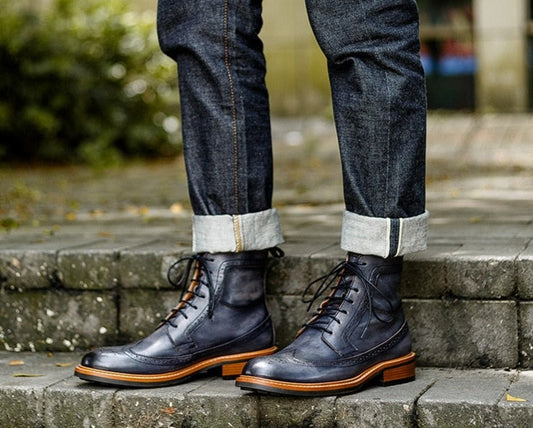 Genuine Leather Handmade Classic Ankle Boots