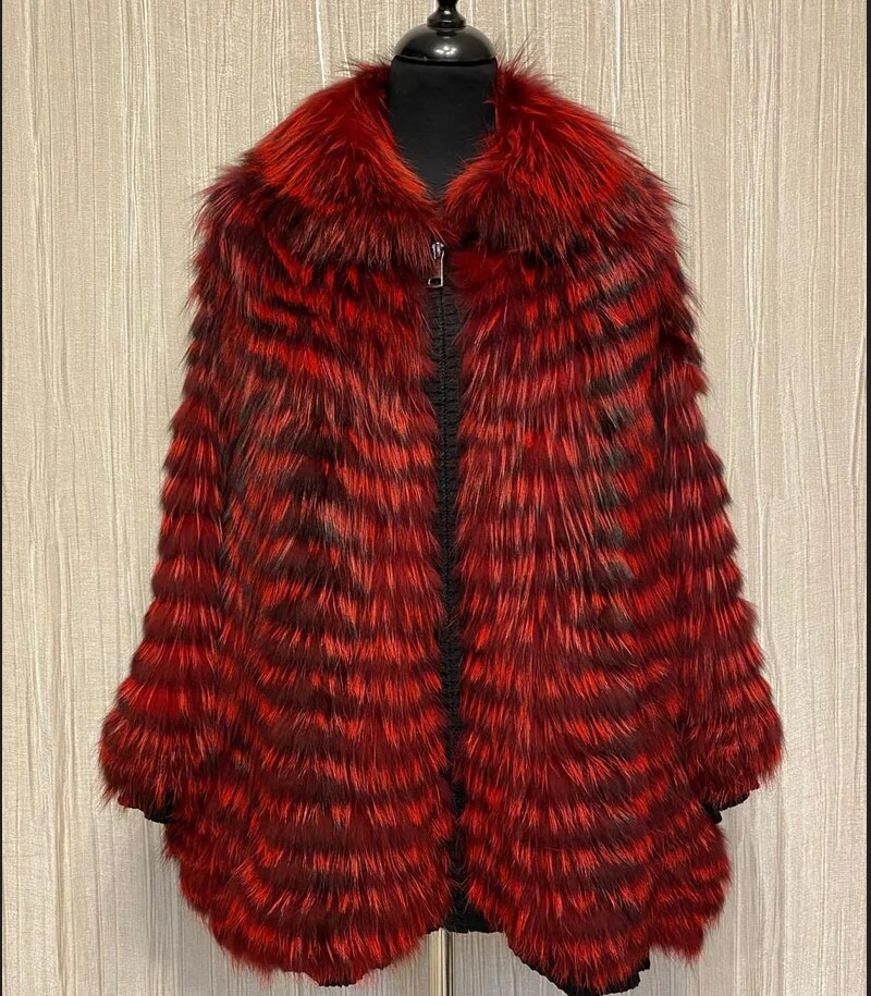 Real Fur Knitted Batwing Sleeve Shawls