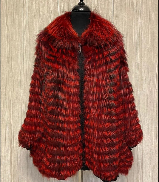 Real Fur Knitted Batwing Sleeve Shawls