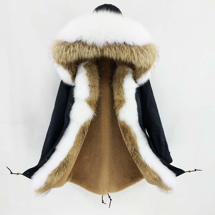 Real Fox Fur Big Collar Cuffs Parka Coats (Multi-Styles/Colors)