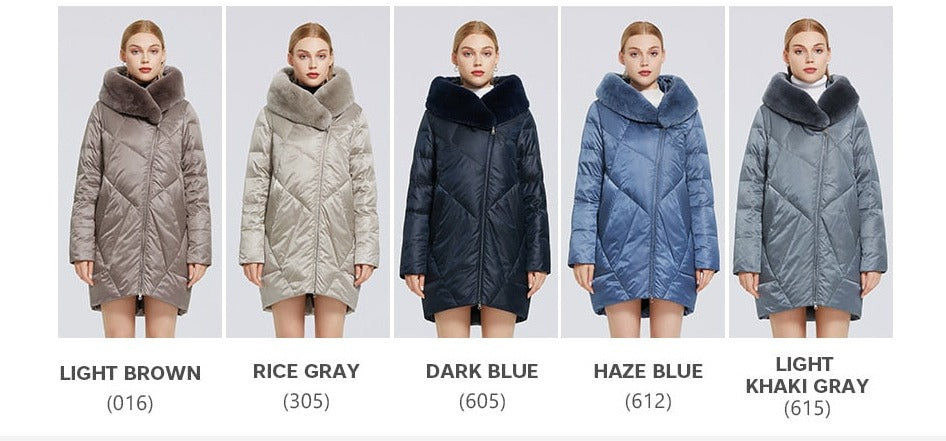 Windproof Cotton Long Puffer Jackets Real Fur Parkas