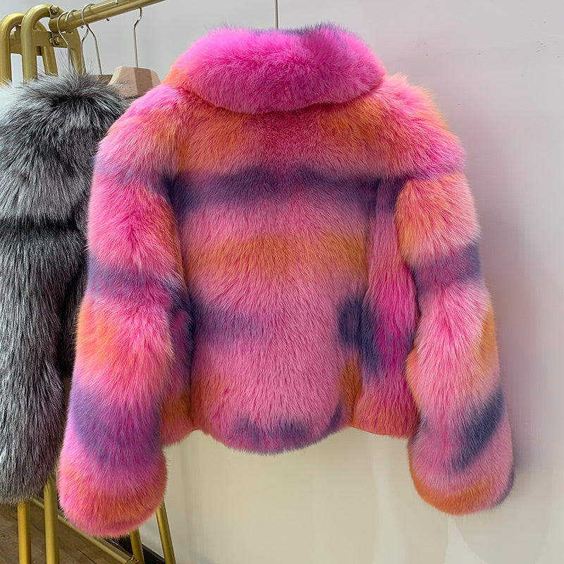 Neon Genuine Fox Fur Short Coats