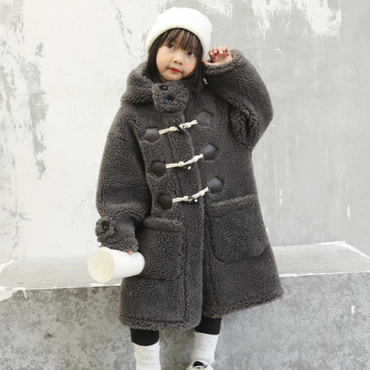 Genuine Shearing Lambs Wool Coats For Boys/Girls