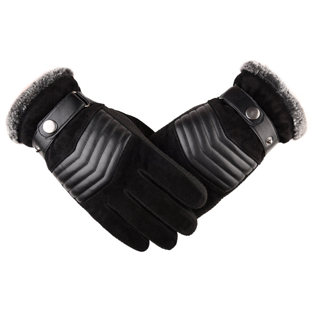Genuine Leather Gloves Touch Screen Finger Men