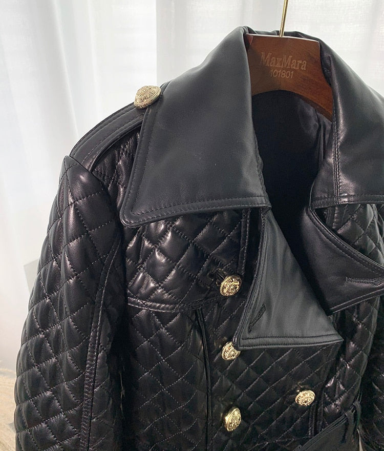 Genuine Leather Jacket X-Long Trench