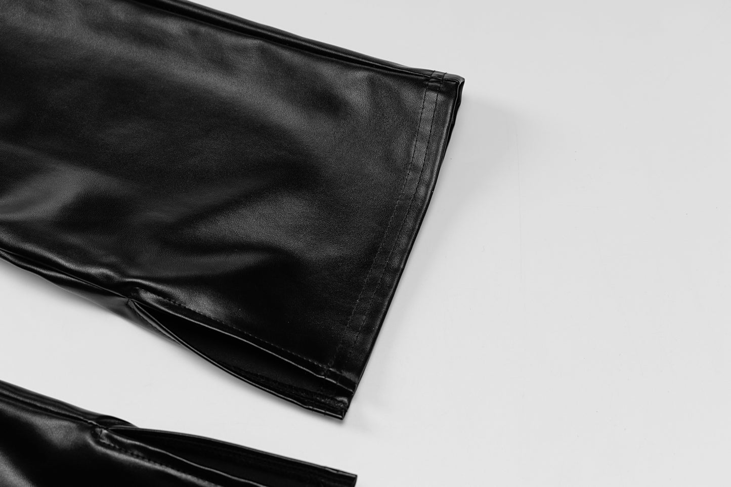 Pu Leather Corset Crop Top & Flare Slit Pants