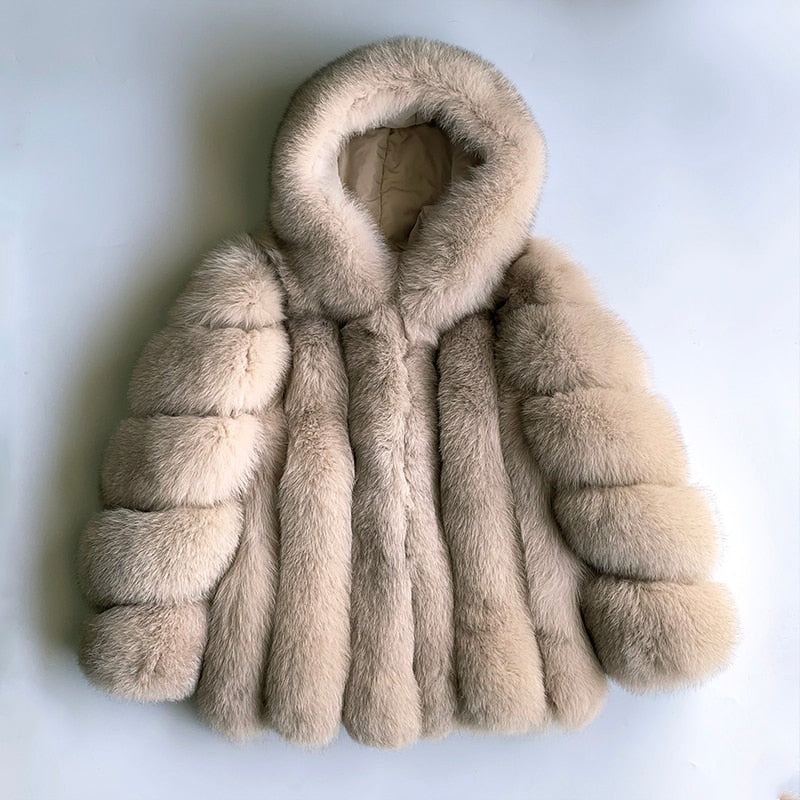 Real Fur Coats with Big Hood