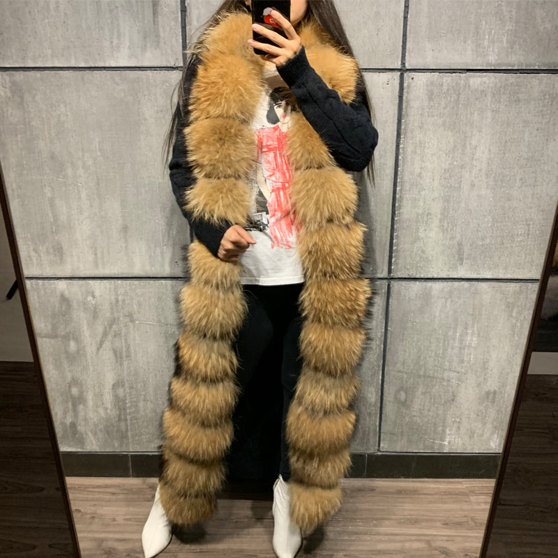 Real Fur Cardigan X-long Sweaters