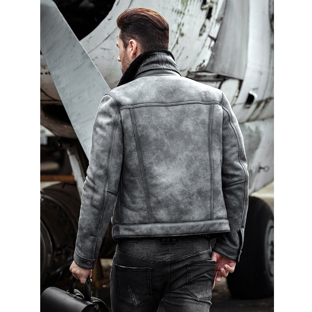 Genuine Leather Shearling B3 Aviator Bomber