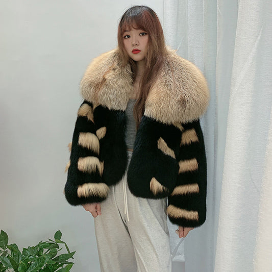 Big Collar Fox Fur Splash Coats