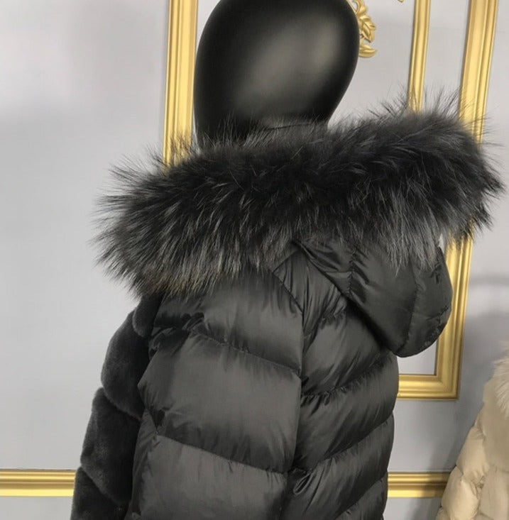 Real Rex Rabbit Fur Bubble Down Coats