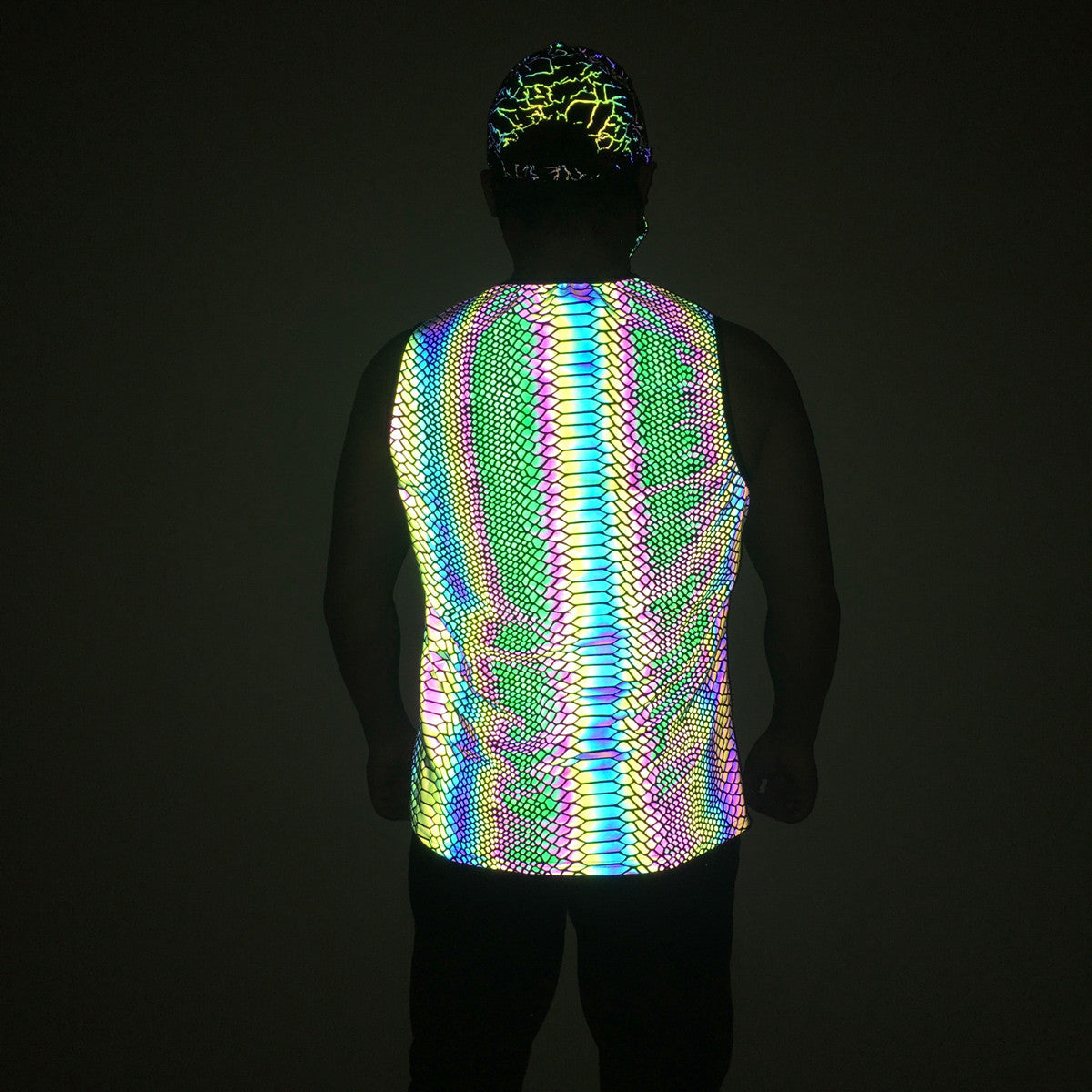 Rainbow Reflective Printed Sleeveless Shirts