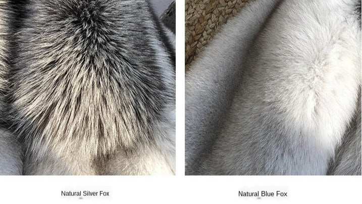 Blue Fox & Big Silver Fox Collar Coat