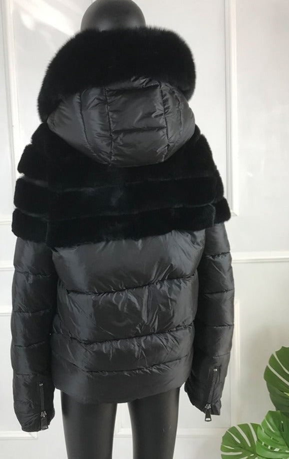 Rabbit Fur & Fox Fur Parka Down Bubble Coats