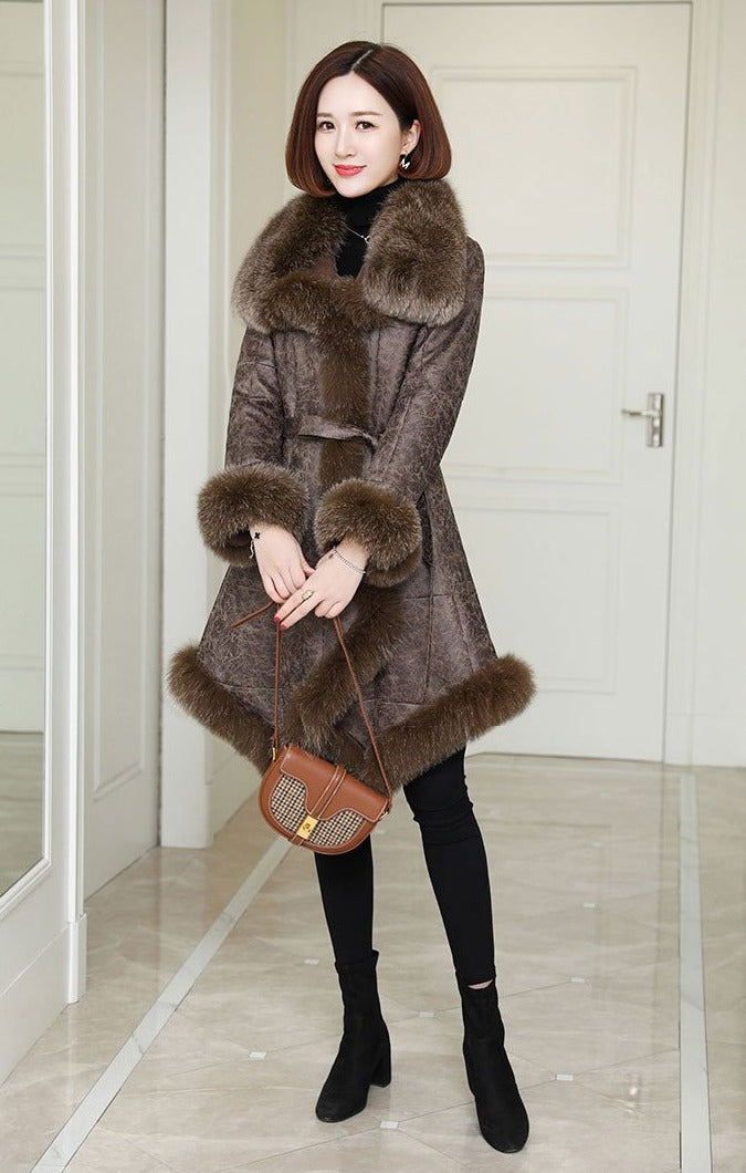Genuine Leather Real Rabbit & Fox Fur Coats