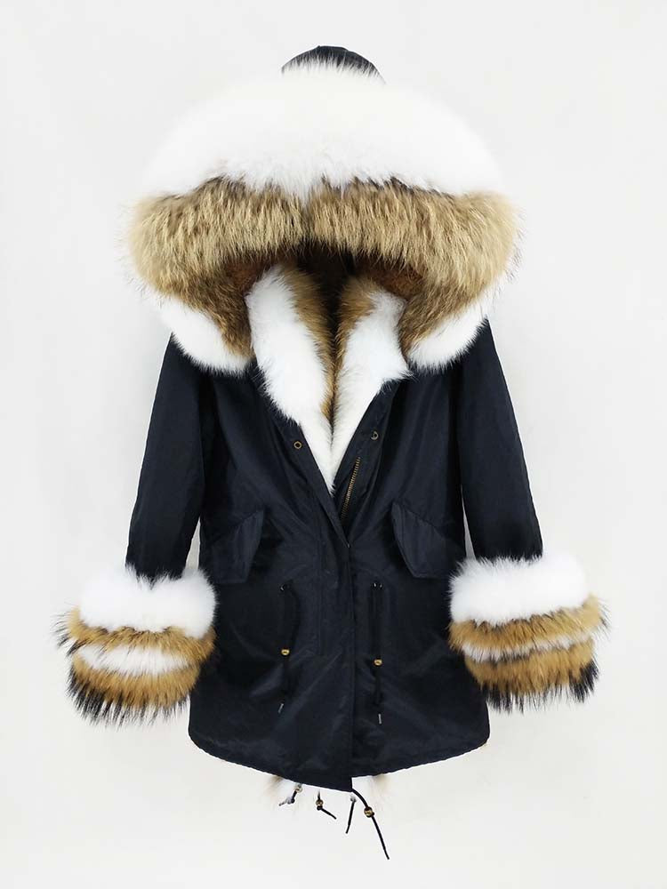 Real Fox Fur Big Collar Cuffs Parka Coats (Multi-Styles/Colors)