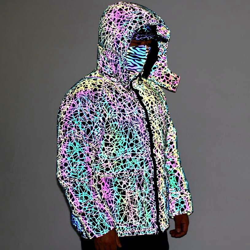 Rainbow Reflective Glow Hooded Jackets