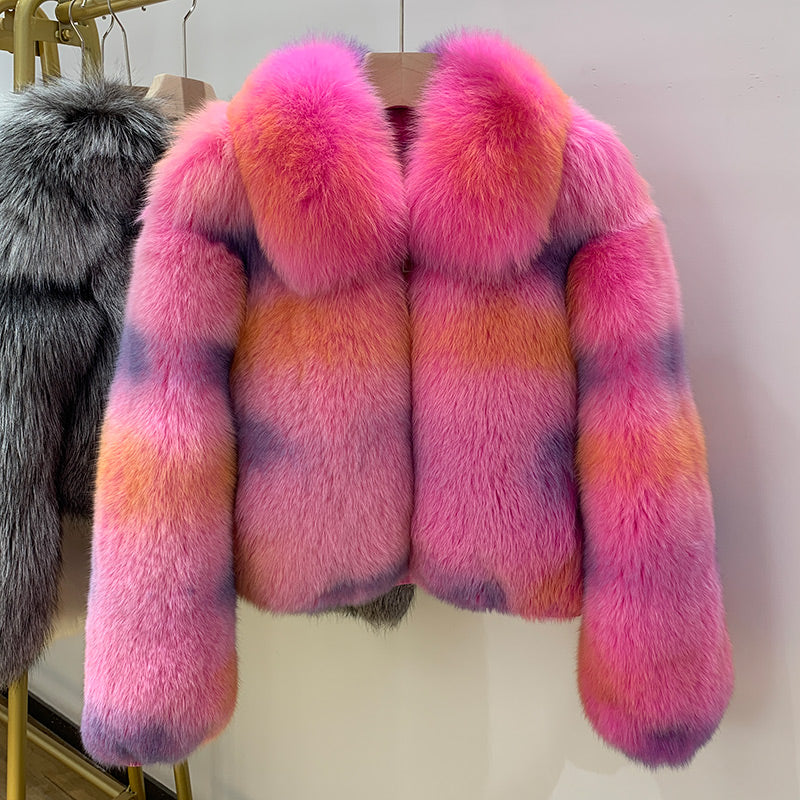 Neon Genuine Fox Fur Short Coats