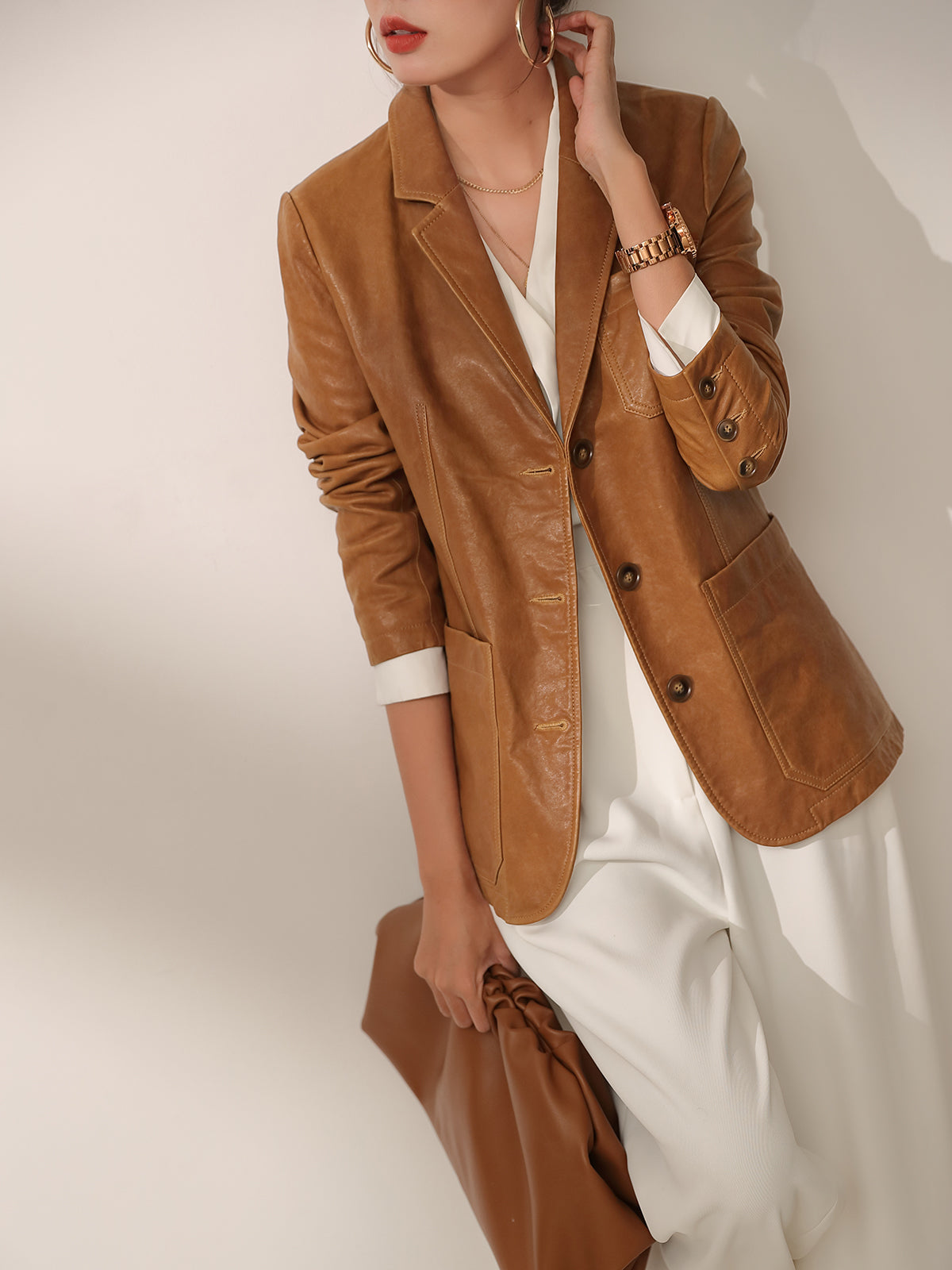 Genuine Leather Vintage Blazer Jackets