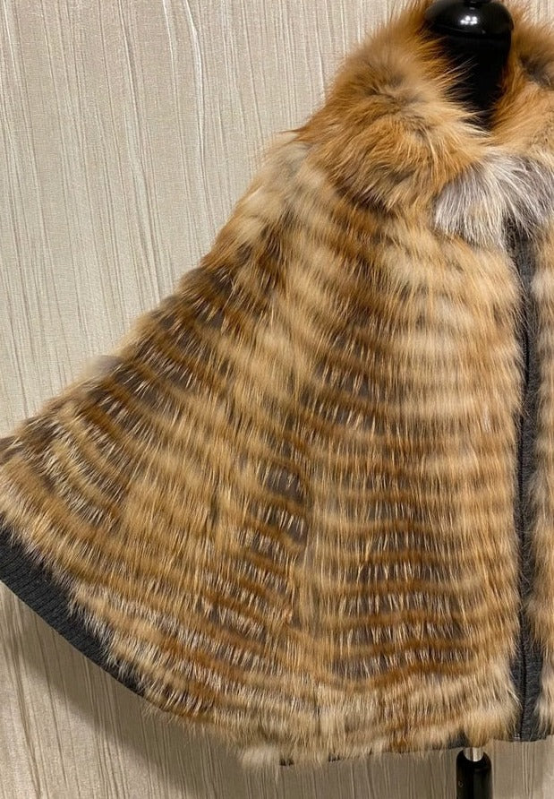 Real Fur Knitted Batwing Sleeve Shawls