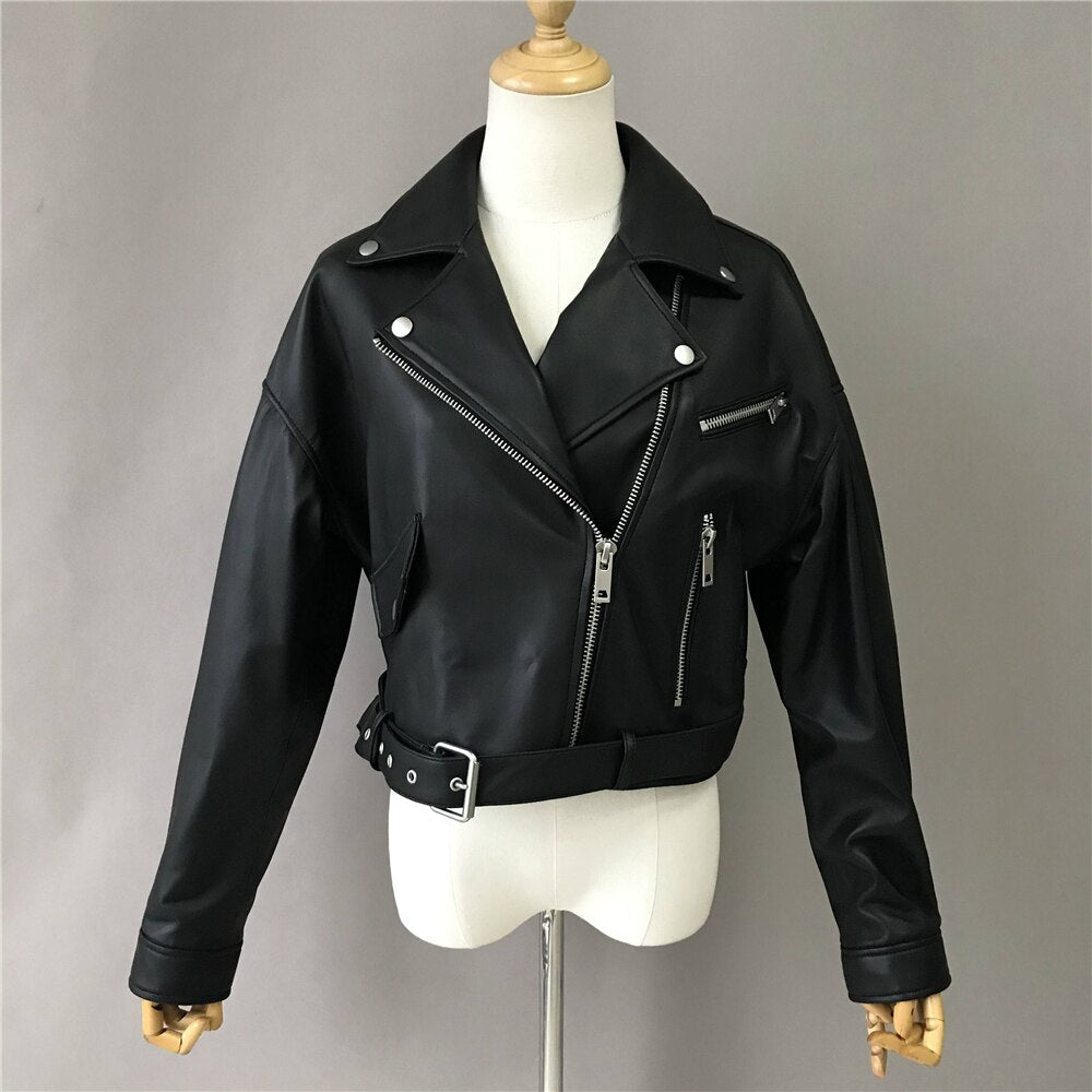 Genuine Leather Moto Jackets Crop (multi-colors)