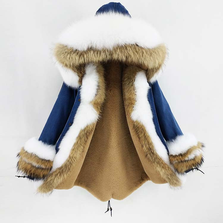 Real Fox Fur Big Collar Cuffs Parka Coats (Multi-Styles/Colors)