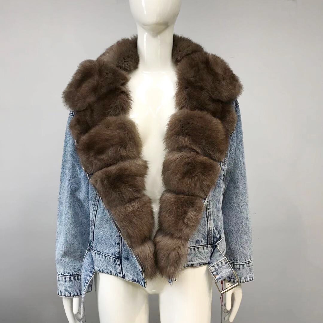 Denim jackets with outlet fur