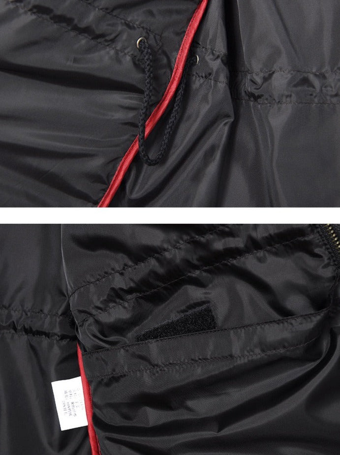Black Genuine Leather Down Jacket