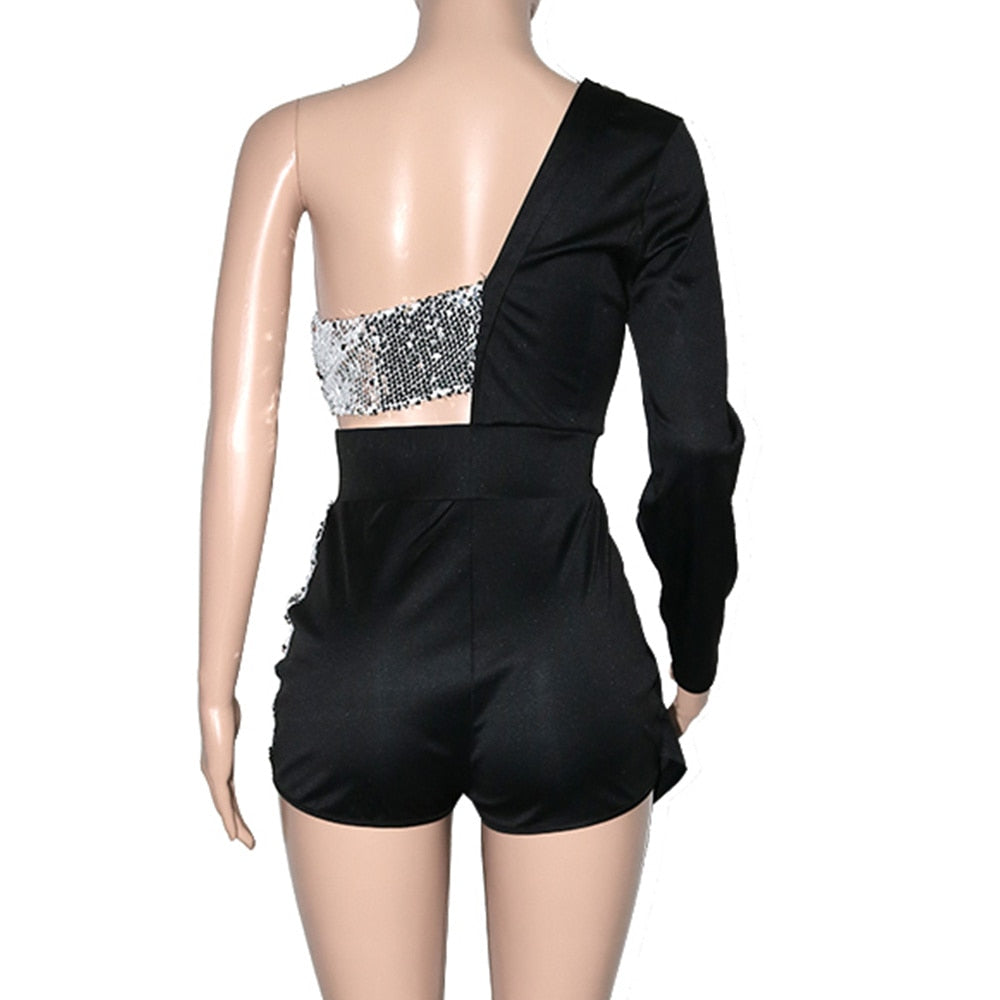 Half Blazer Sequin Rompers