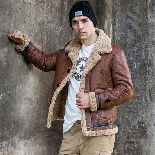 Genuine Leather Real Shearling & Trim Bombers