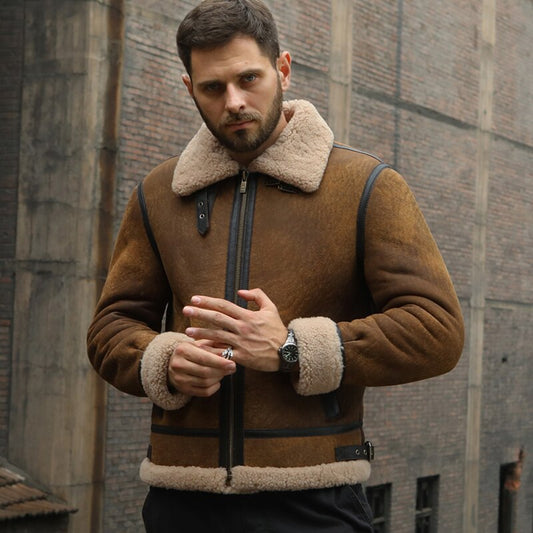 Genuine Leather B3 Real Shearling Fur Coats