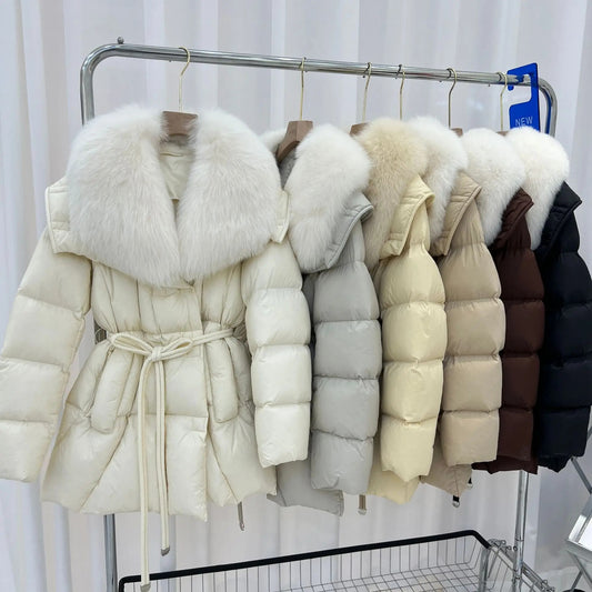 Goose Down Coats Real Fox Fur Collar