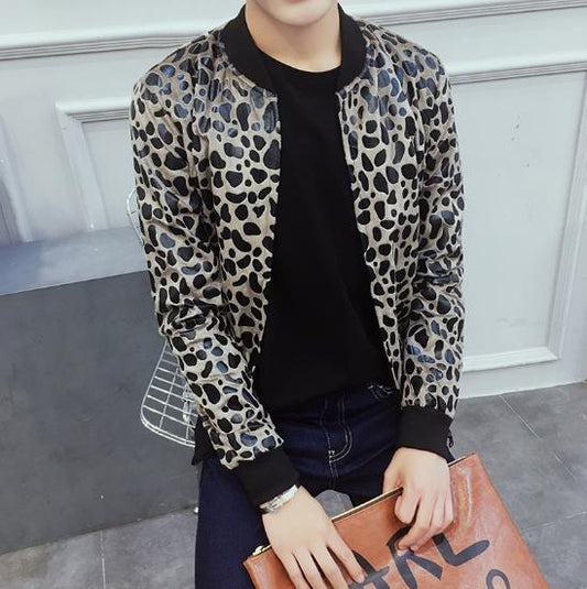 Leopard Print Bomber Jacket
