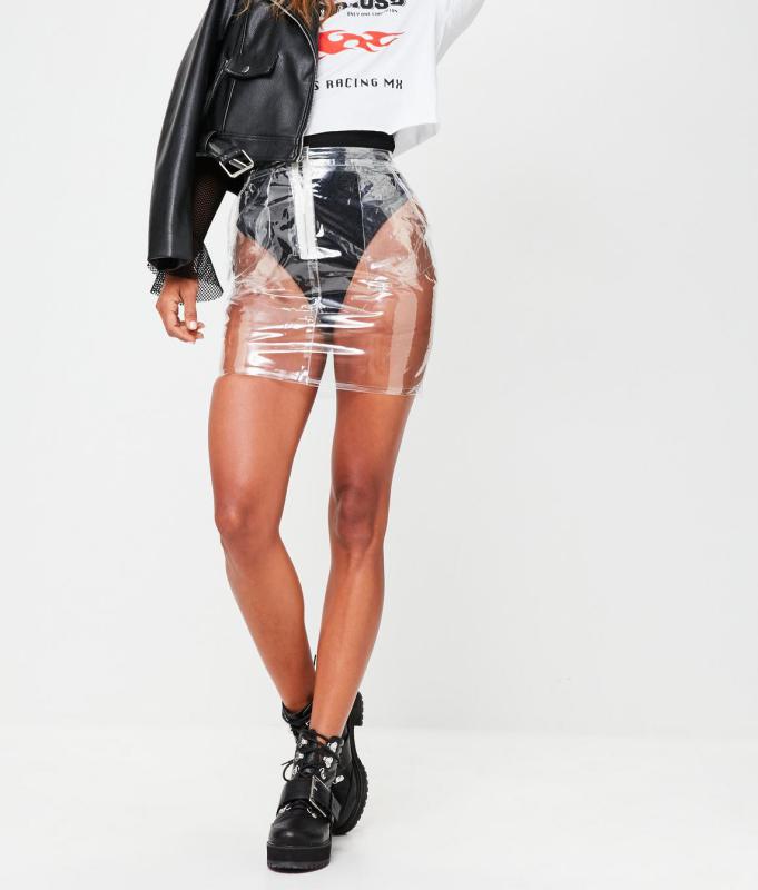Transparent High Waist Mini Skirt
