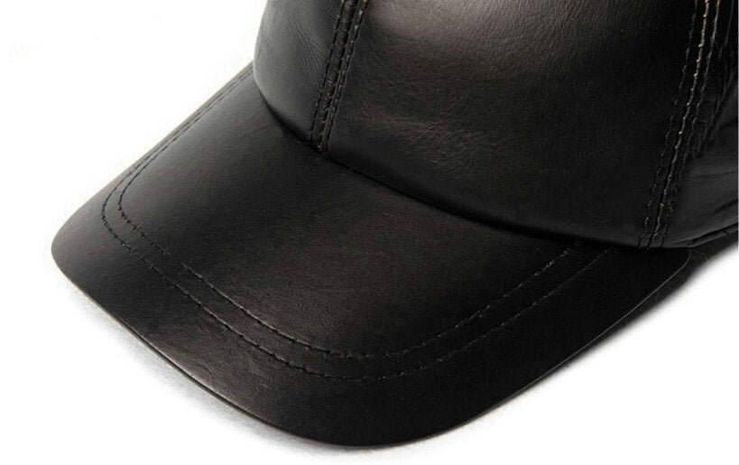Genuine Leather Adjustable Baseball Cap