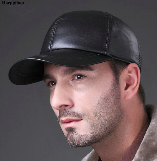 Genuine Leather Adjustable Baseball Cap