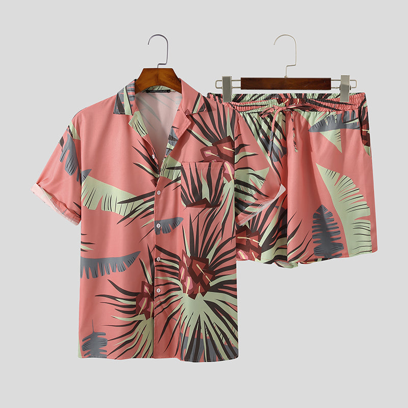 Collection of Short Sleeve Button Shirt & Short Set