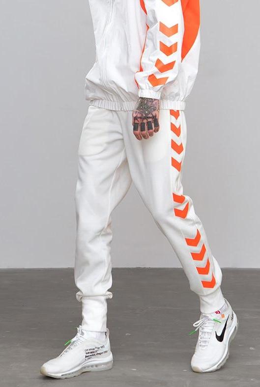 Side Lane Line Printed Jogger Pants