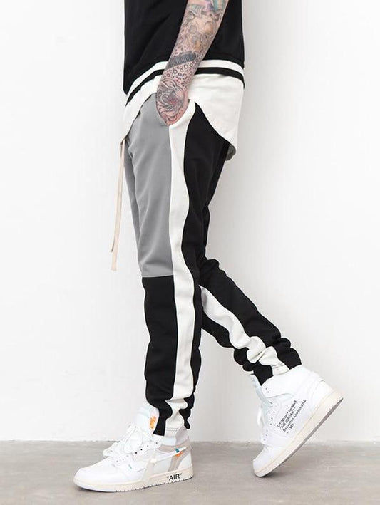 BLOCK STRIPED DRAWSTRING SWEATPANTS (MULTI-COLORS)